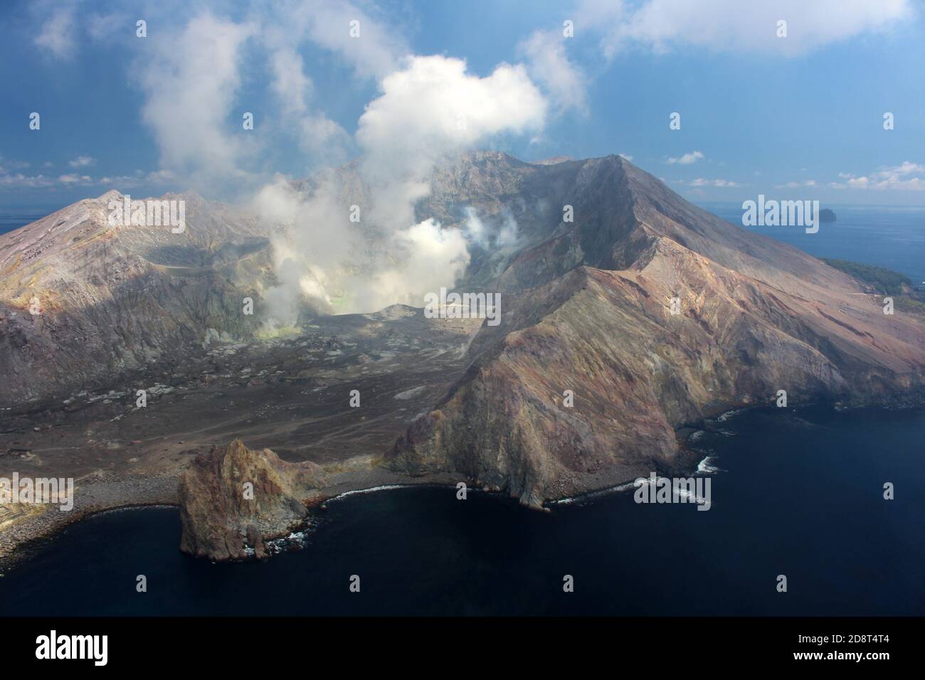 Vulkaninsel Whakaari, Weiße Insel, Neuseeland Stockfoto
