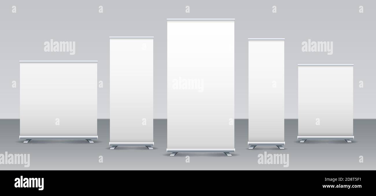 Leere Rollup-Banner gesetzt Stock Vektor