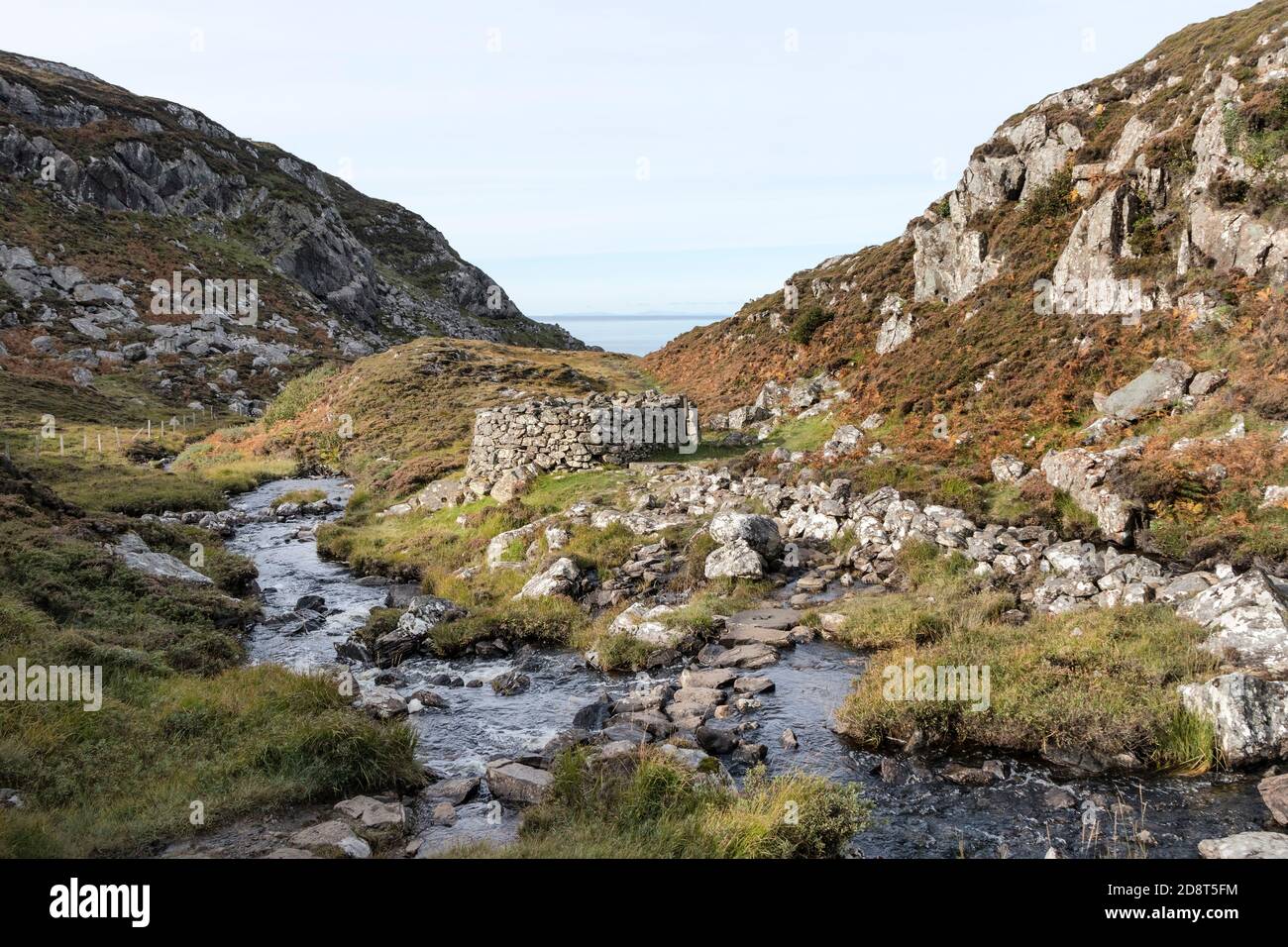 Die Überreste der alten Altanabradhan Mühle, gelegen an der Küste zwischen Clachtoll und Achmelvich, Sutherland, Schottland, UK Stockfoto