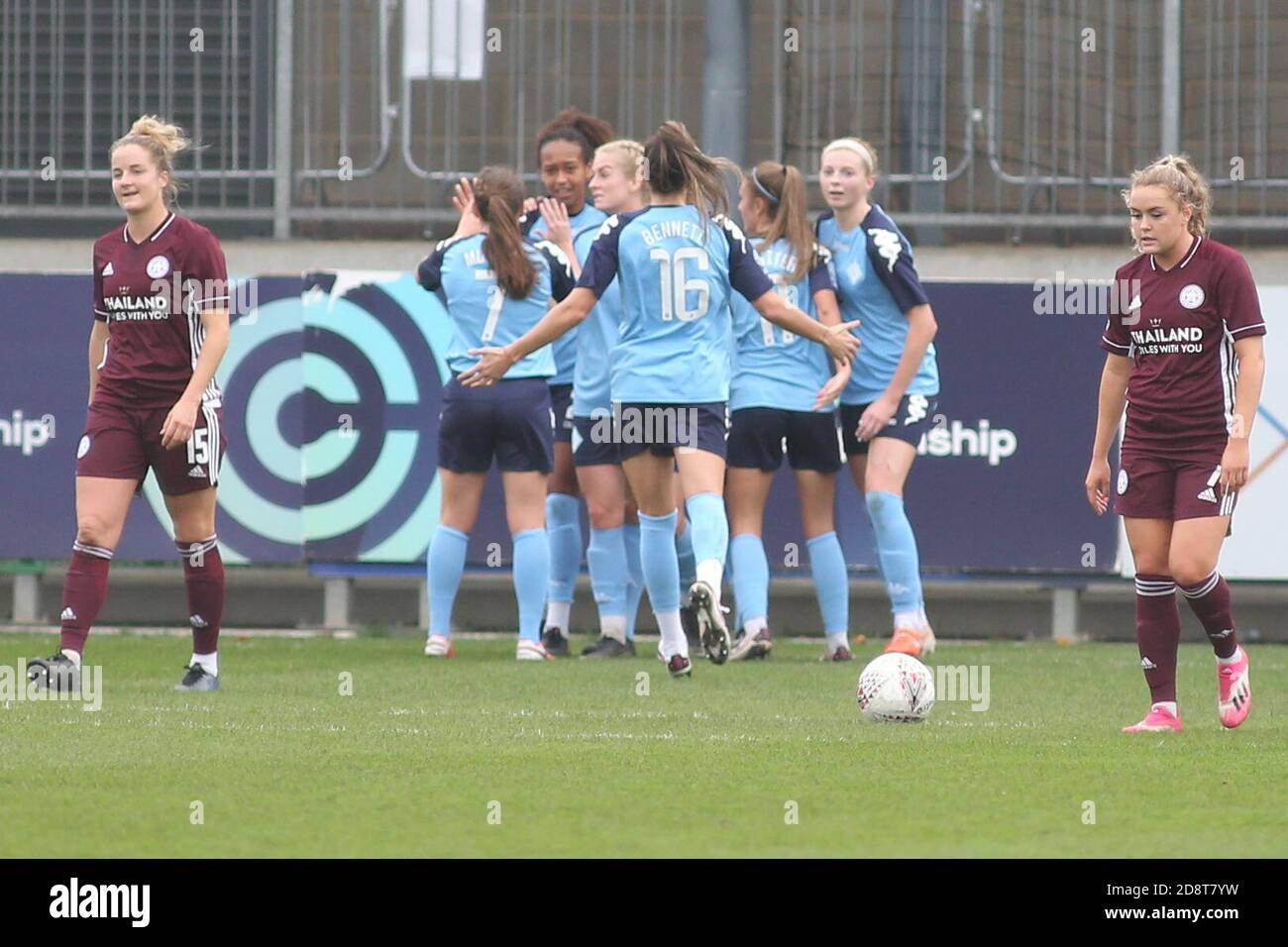 Dartford, Großbritannien. Januar 2020. London City Kader feiert nach dem Tor während des FA Women's Super League 2 Match zwischen London City und Leicester City im Princes Park in Dartford. FEDERICO GUERRA MARANESI/SPP Quelle: SPP Sport Press Foto. /Alamy Live Nachrichten Stockfoto