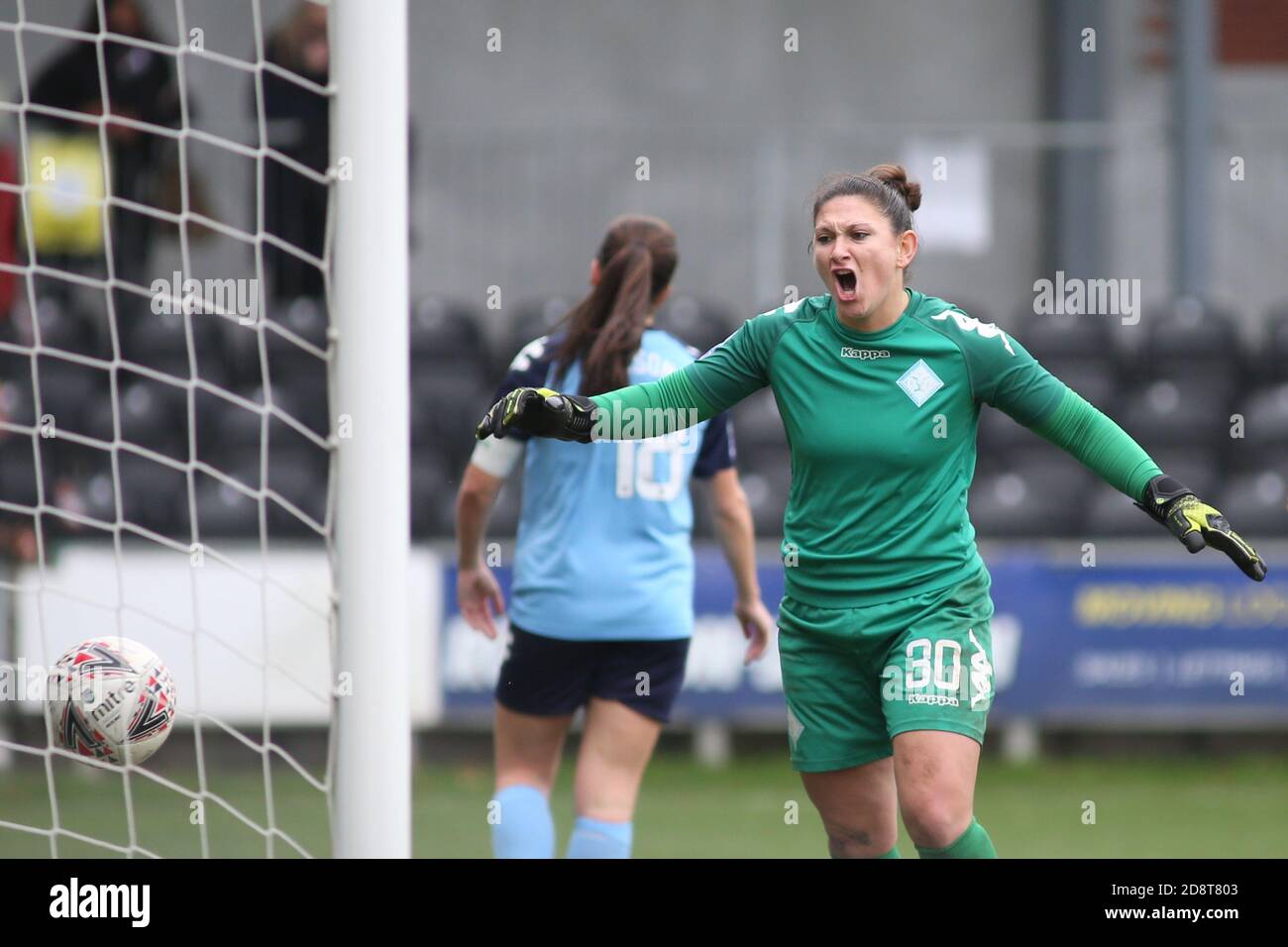 Dartford, Großbritannien. Januar 2020. Shae Yanez (London City) Gesten während des FA Women's Super League 2 Match zwischen London City und Leicester City im Princes Park in Dartford. FEDERICO GUERRA MARANESI/SPP Quelle: SPP Sport Press Foto. /Alamy Live Nachrichten Stockfoto