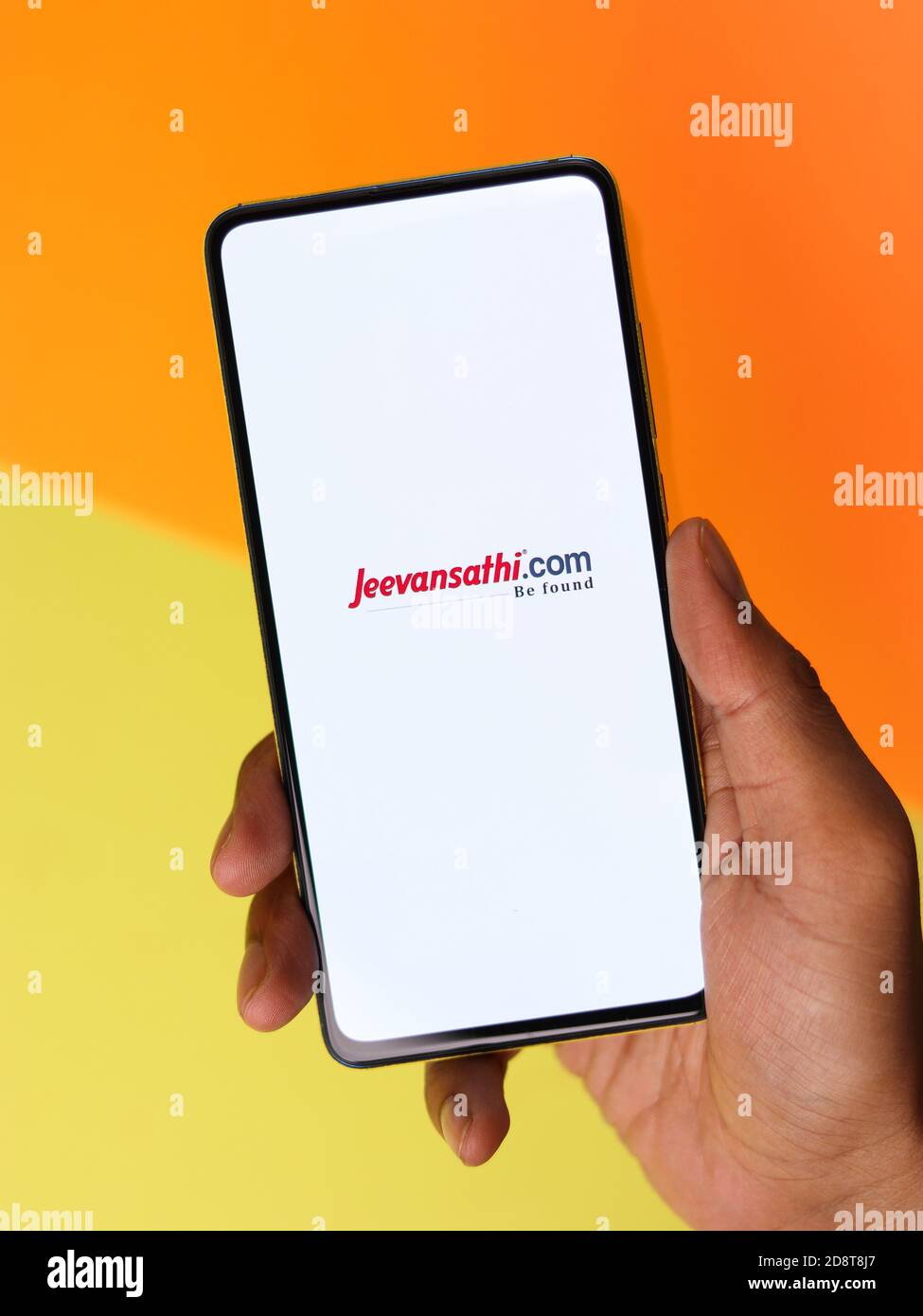 Assam, indien - Oktober 29, 2020 : Jeevansathi.com Logo auf Telefon Bildschirm Stock Bild. Stockfoto