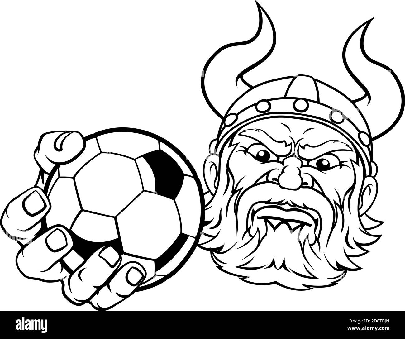Viking Fußball Fußball Ball Sport Maskottchen Cartoon Stock Vektor