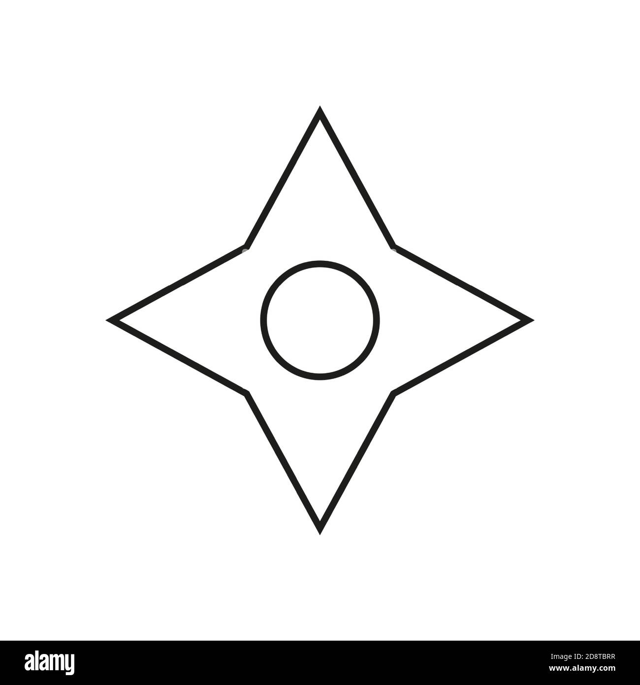 shuriken Icon Element der Waffe Symbol für mobile Konzept und Web-Apps. Thin Line Shuriken Symbol kann für Web und mobile verwendet werden. Premium-Symbol auf Weiß Stock Vektor