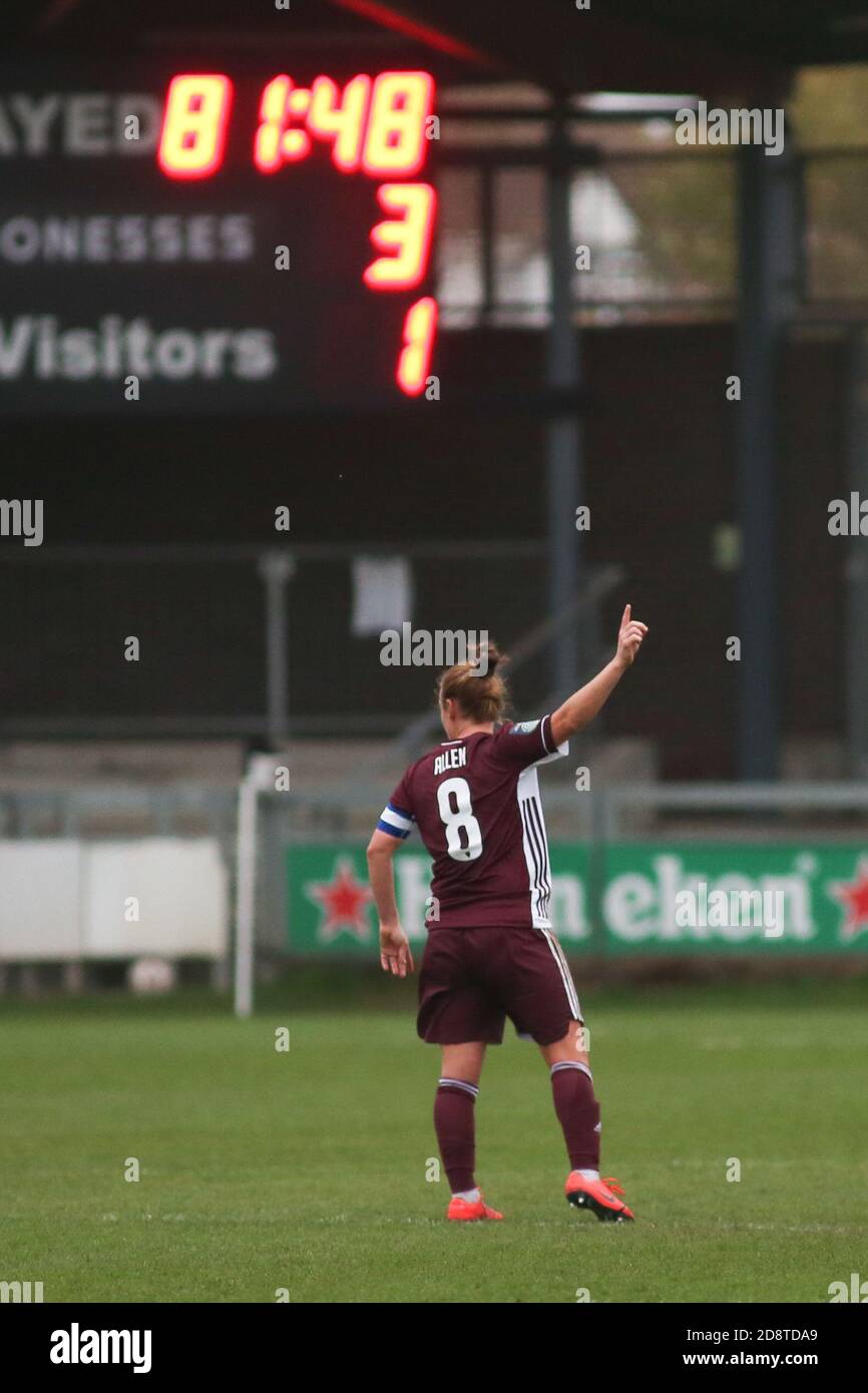 Dartford, Großbritannien. Januar 2020. Remi Allen (Leicester City) Gesten während des FA Women's Super League 2 Match zwischen London City und Leicester City im Princes Park in Dartford. FEDERICO GUERRA MARANESI/SPP Quelle: SPP Sport Press Foto. /Alamy Live Nachrichten Stockfoto