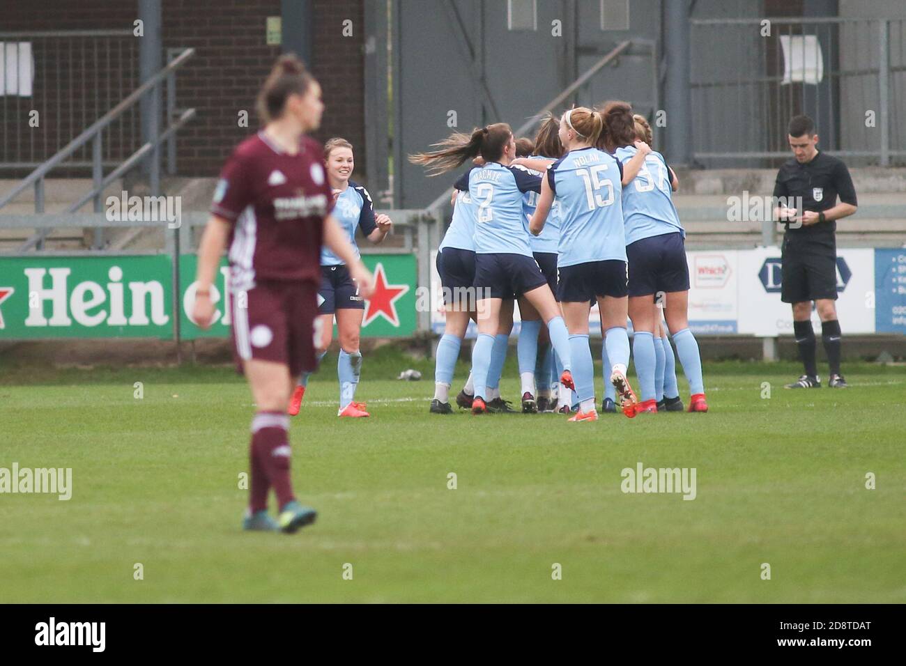 Dartford, Großbritannien. Januar 2020. London City Kader feiert nach dem Tor während des FA Women's Super League 2 Match zwischen London City und Leicester City im Princes Park in Dartford. FEDERICO GUERRA MARANESI/SPP Quelle: SPP Sport Press Foto. /Alamy Live Nachrichten Stockfoto