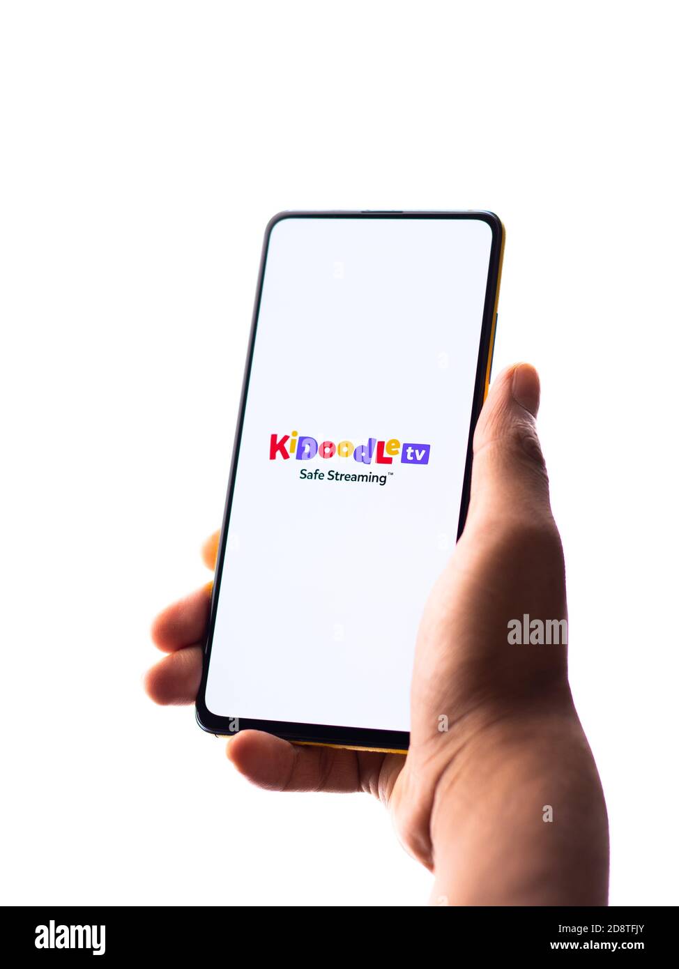 Assam, indien - 29. Oktober 2020 : Kidoodle tv-Logo auf Handy-Bildschirm Stock Bild. Stockfoto