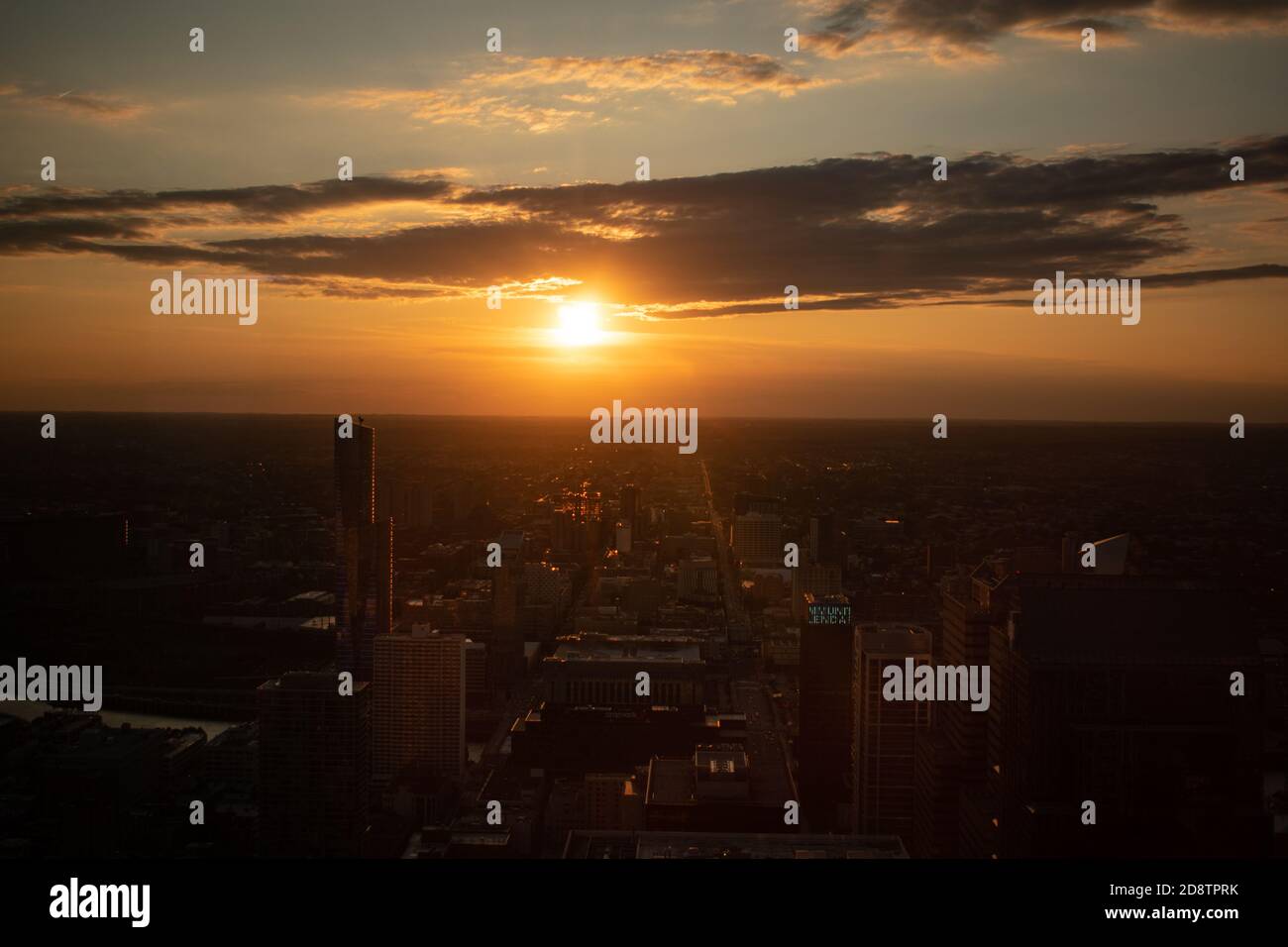 Die Stadt der brüderlichen Liebe vom Gipfel der Einen Freiheit Aussichtsplattform bei Sonnenuntergang Stockfoto