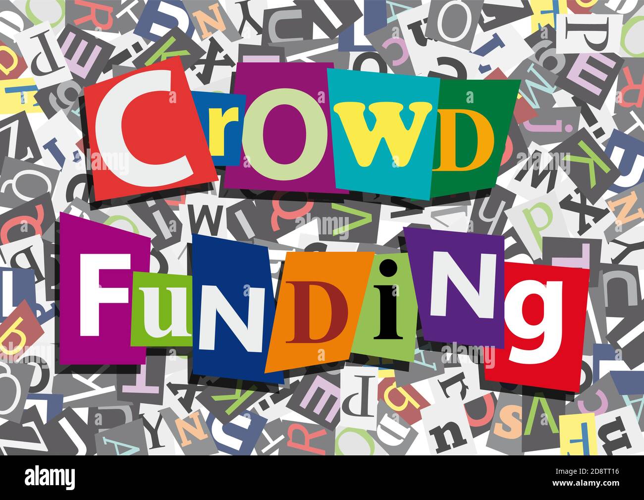 Crowdfunding, anonyme Nachricht in flachem Design Stock Vektor