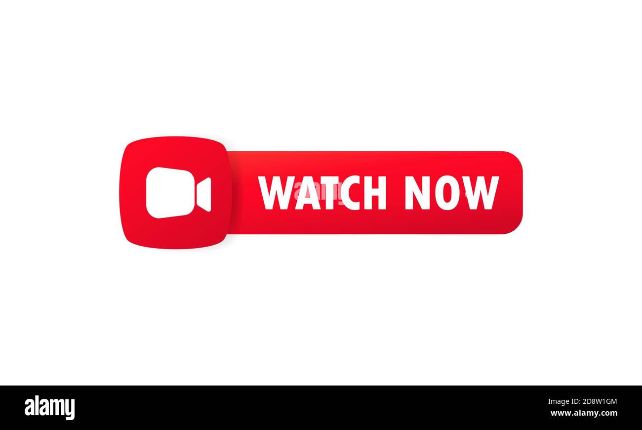 Schaltfläche „Jetzt ansehen“. Schaltfläche für Website, benutzeroberfläche, Media Player, Banner und App-Vorlage. Vektor auf isoliertem weißem Hintergrund. EPS 10 Stock Vektor