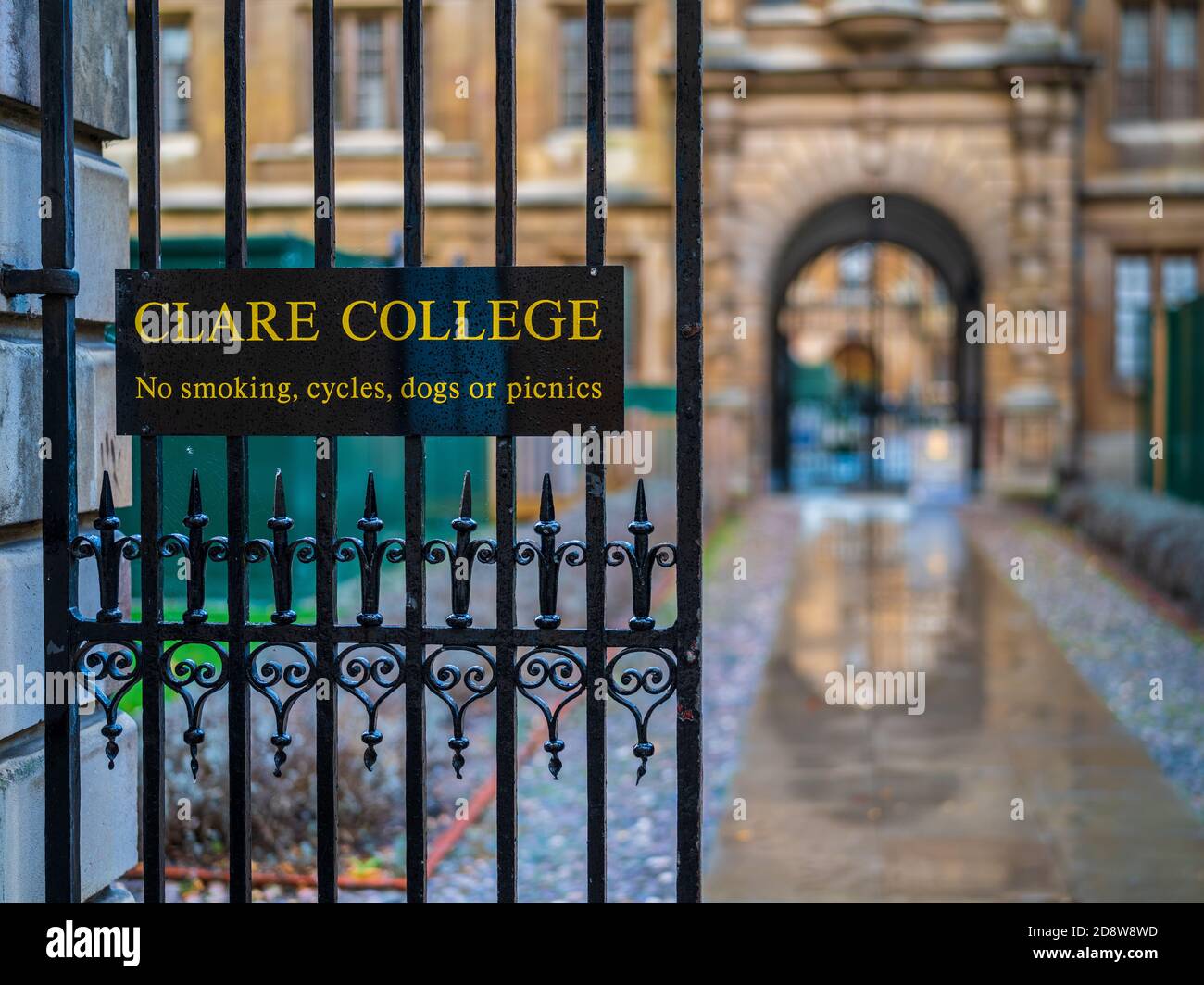 Clare College Cambridge University - Haupteingang zum Clare College, Teil der University of Cambridge, gegründet 1326. Stockfoto