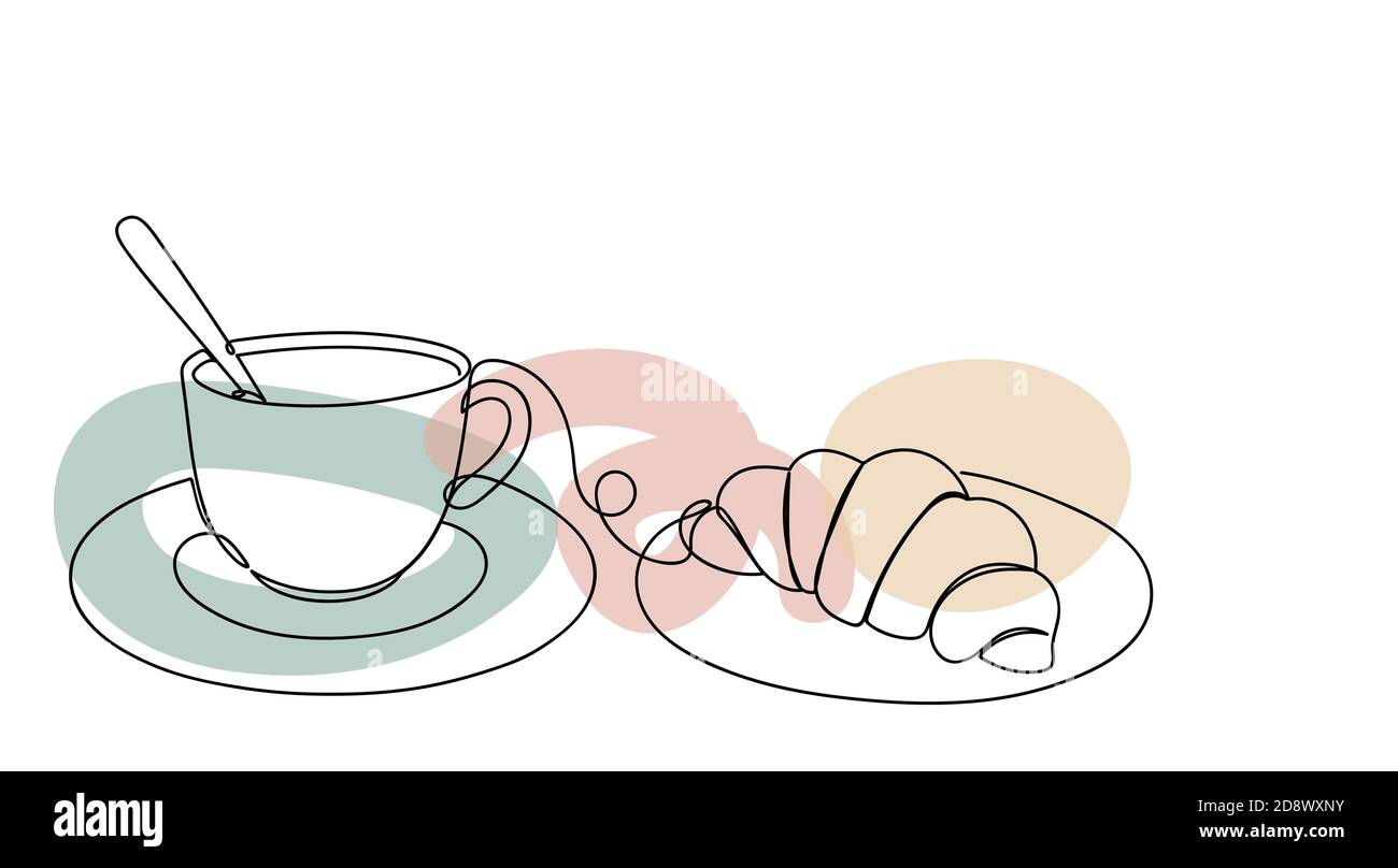 Cupcake mit einer Kirsche im linearen Stil. Stock Vektor