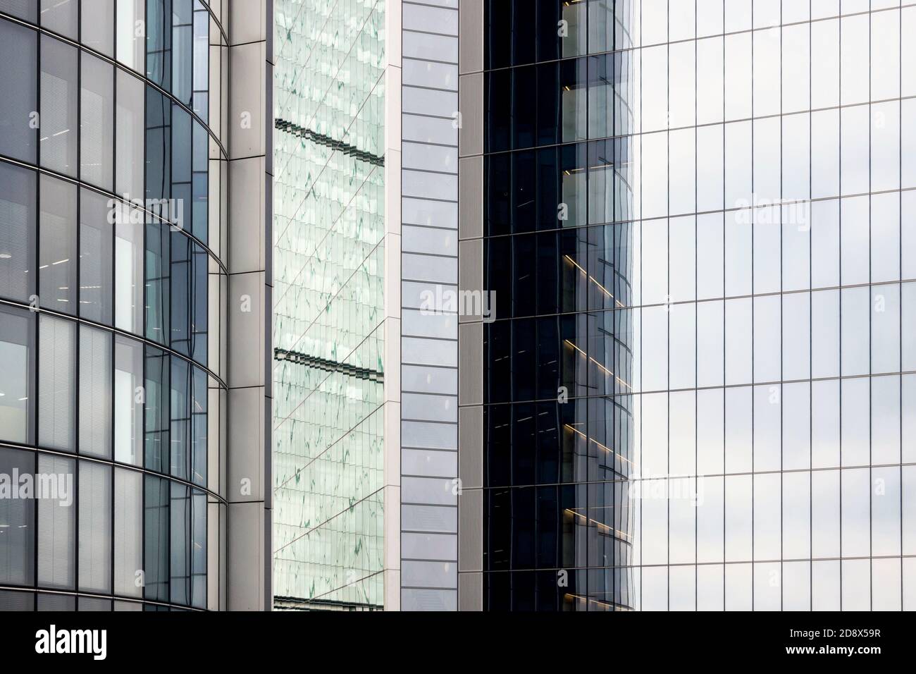 Äußere Glaswand der modernen Architekturen in London Stockfoto