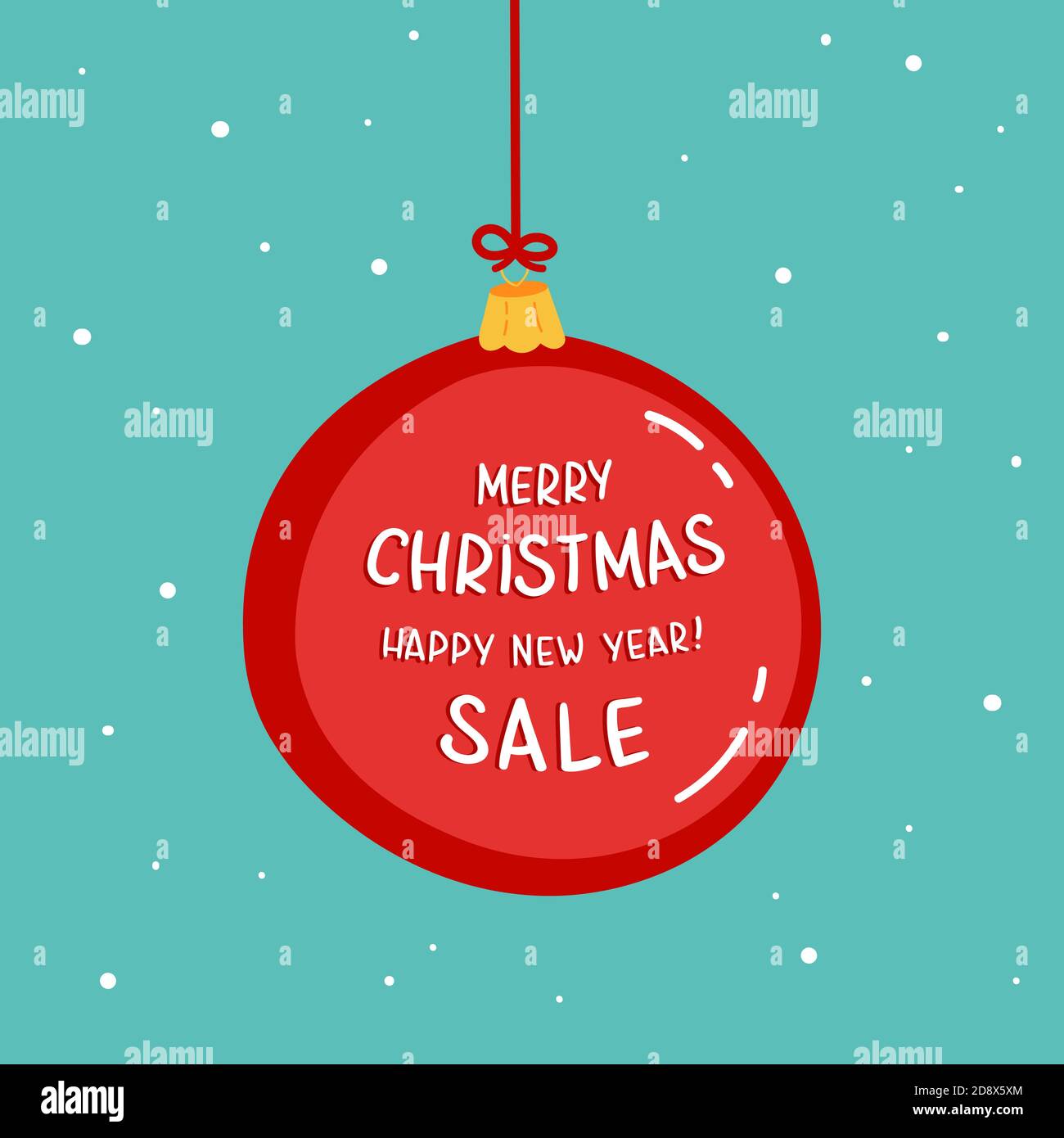 Weihnachtsbaum Spielzeug. Neujahrsdekoration. Stock Vektor