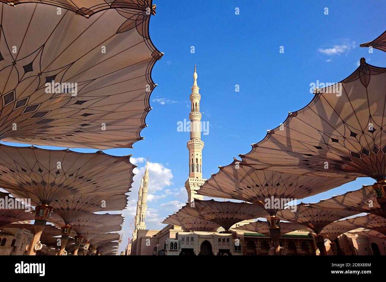 Masjid Nabawi Moschee, Medina, Saudi-Arabien Stockfoto