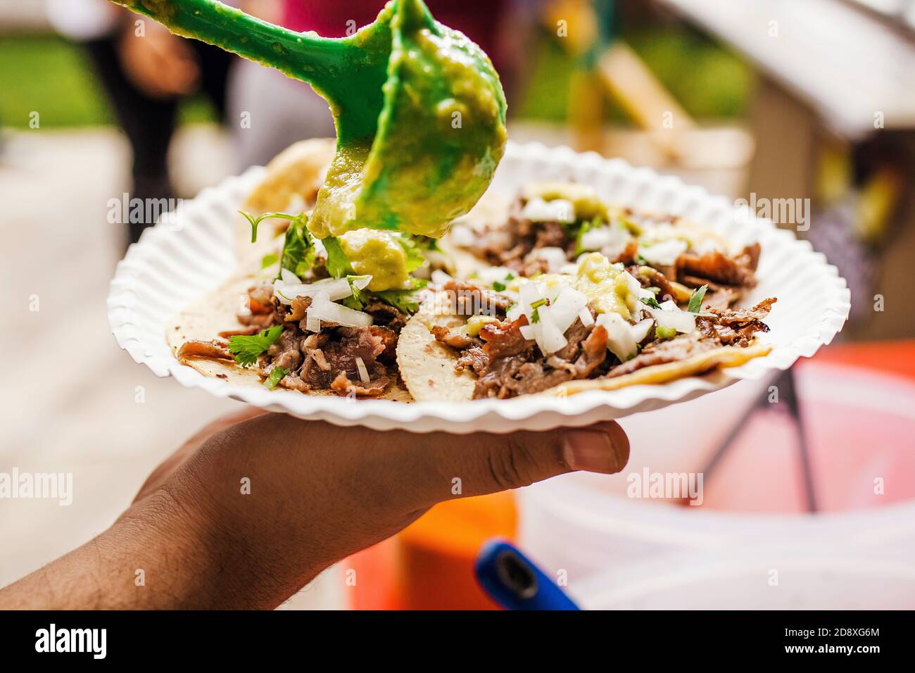 Mexikanische Tacos al Pastor in Mexiko-Stadt Stockfoto