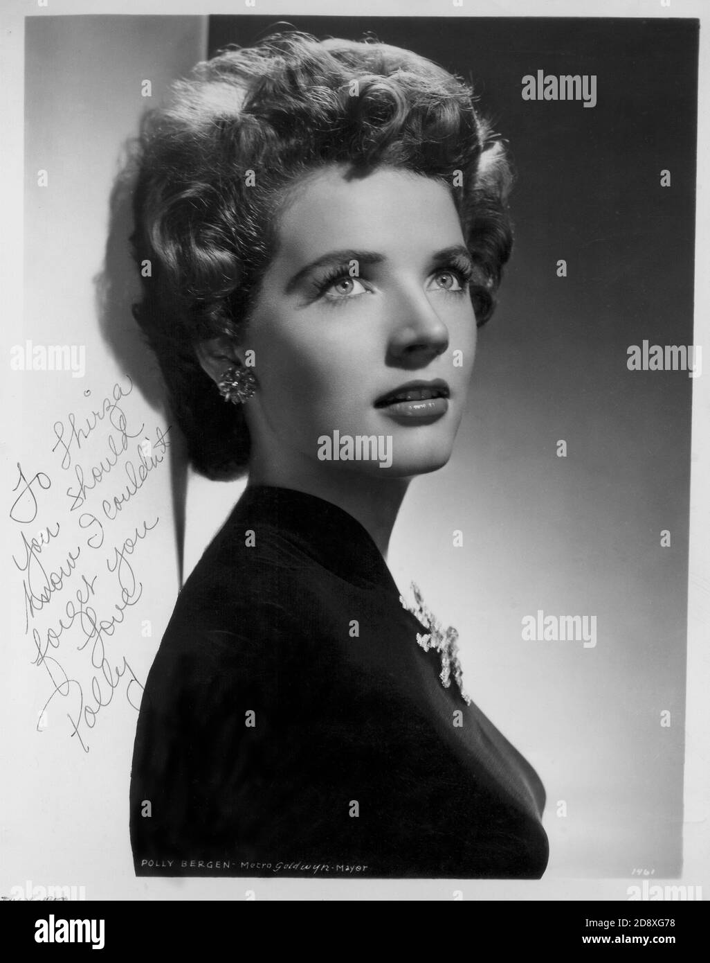 1952 , USA : POLLY BERGEN ( Geburtsname Nellie Burgin , geboren am 14. juli 1930 , Knoxville , Tennessee , USA ) , Film- und Bühnenschauspielerin - KINO - TEATRO - THEATER - autografo - Firma - Unterschrift - Autograph ---- Archivio GBB Stockfoto