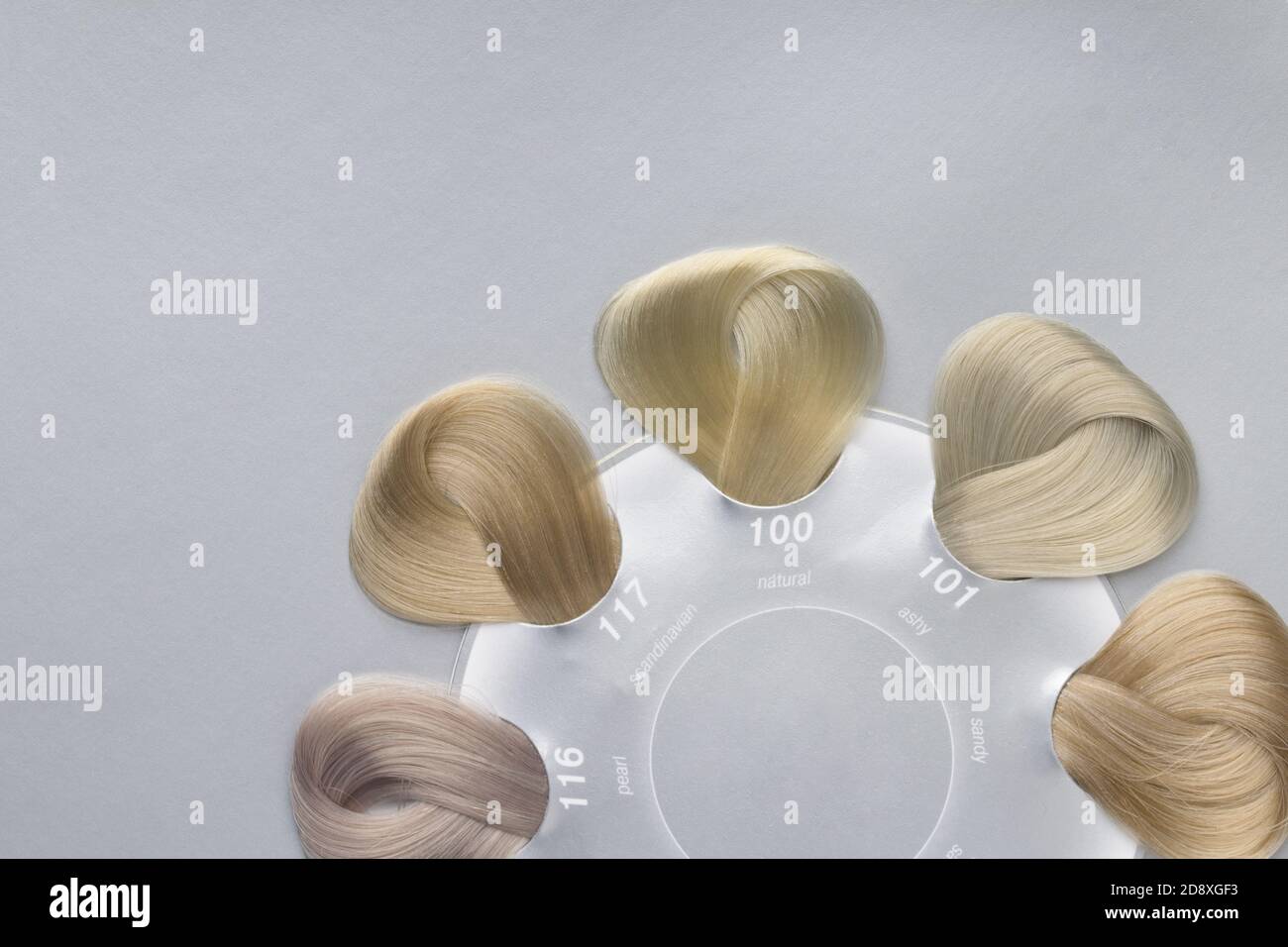 Verschiedene Arten von blonden Haarmustern Stockfoto