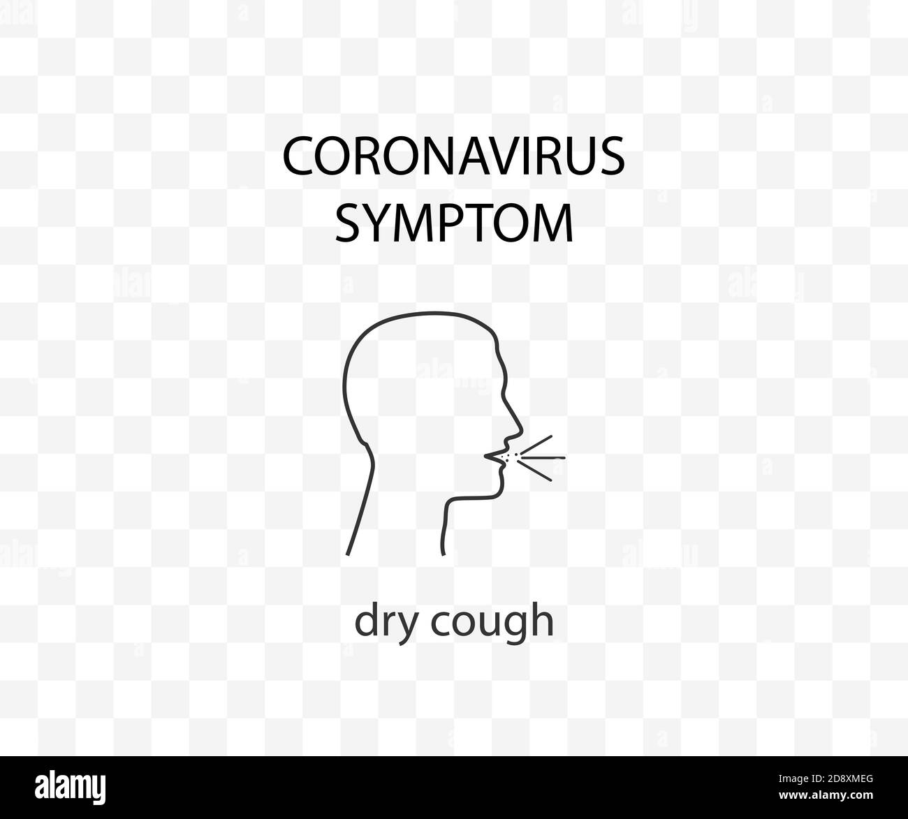 Coronavirus Symptom, trockener Husten, covid-19. Vektorgrafik. Stock Vektor