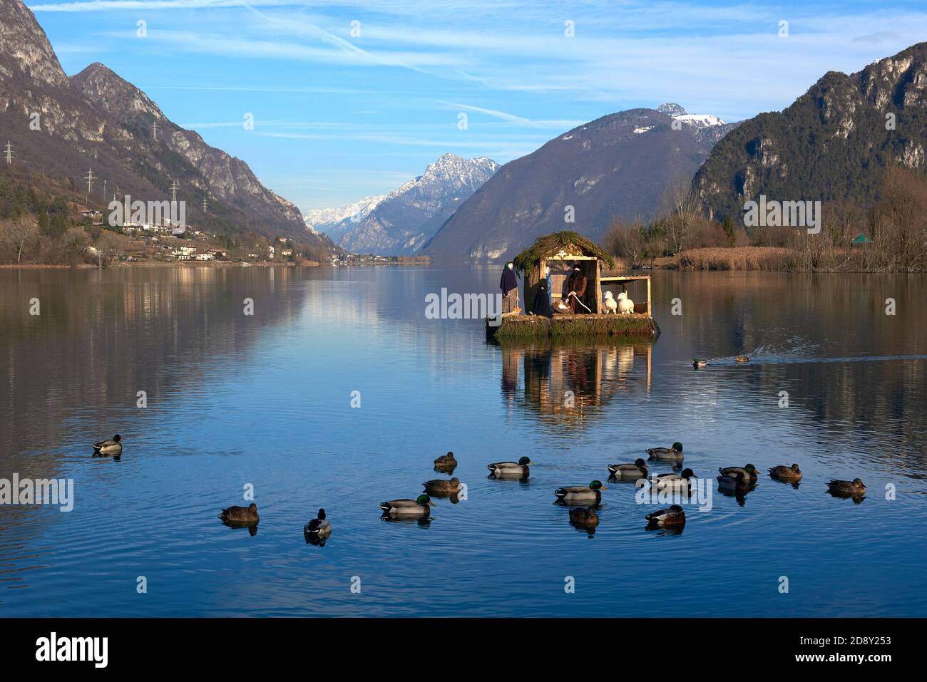 Idro (Bs), Italien, Panorama des Idrosees Stockfoto