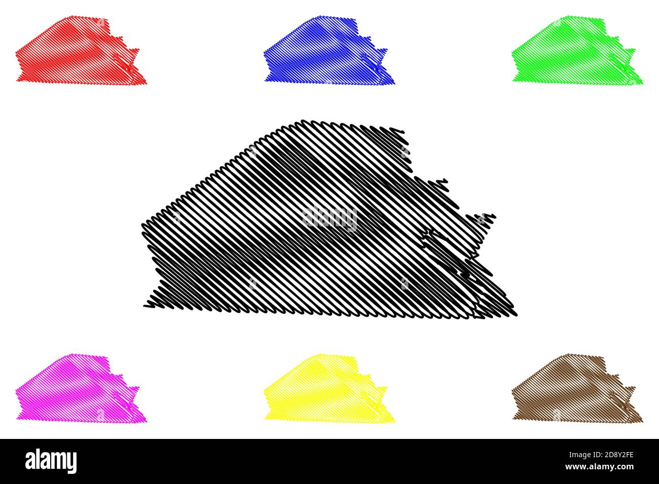 Monroe County, Kentucky (US County, Vereinigte Staaten von Amerika, USA, USA, US) Karte Vektor Illustration, scribble Skizze Monroe Karte Stock Vektor