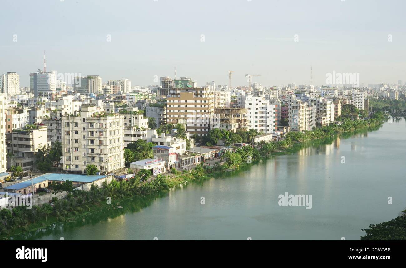 Wohngebiet der Stadt Dhaka in Bangladesch Stockfoto