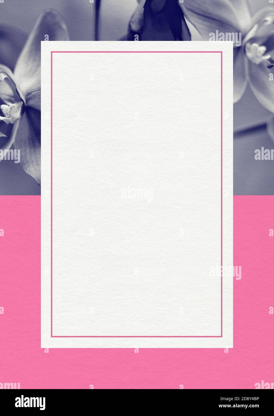 Premium Wedding Invitation Vorlage von Blättern mit goldenem gelbem Rahmen. Hochzeitseinladung, Dankeskarte, speichern Sie die Terminkarten. Hochzeitseinladung. Stockfoto