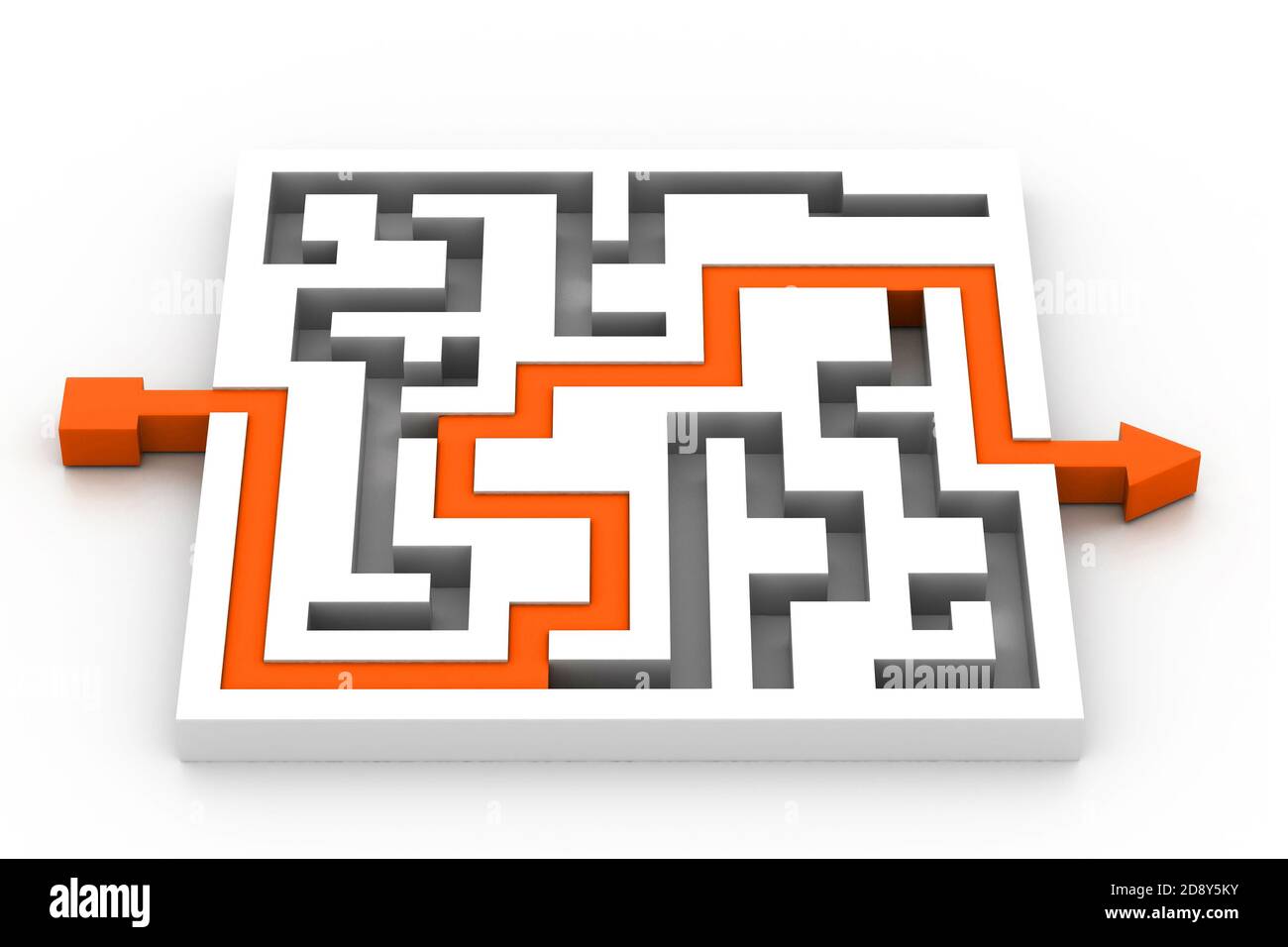 Labyrinth-Rätsel gelöst Stockfoto