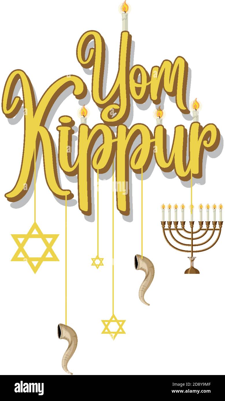 Yom Kippur Logo Grußkarte Vorlage oder Hintergrund Illustration Stock Vektor