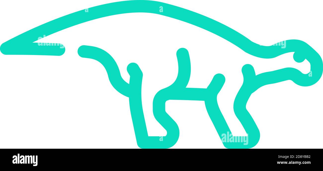 iguanodon Dinosaurier Farbe Symbol Vektor Illustration Zeichen Stock Vektor