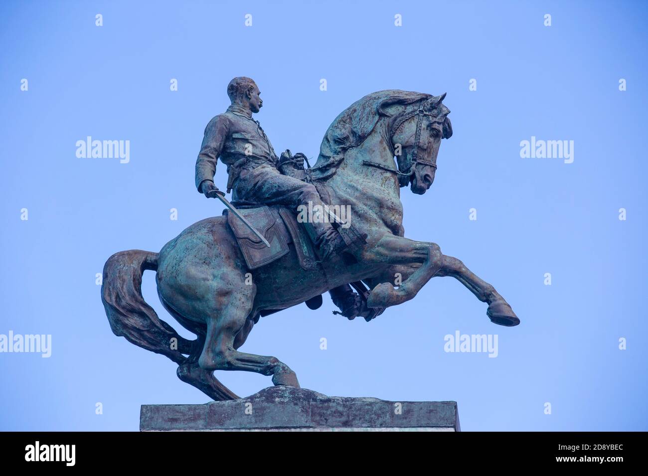 Kuba, Havanna, Malecon, Denkmal für Generalleutnant Antonio Maceo, bekannt als der ‘Bronze Titan’ und Held der Befreiungskriege. Stockfoto