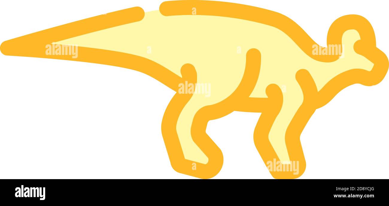 Lambeosaurus Dinosaurier Farbe Symbol Vektor Illustration Zeichen Stock Vektor