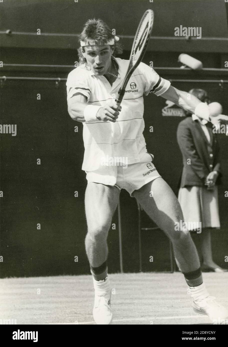 Austrialische Tennisspielerin Pat Cash, 80er Jahre Stockfoto