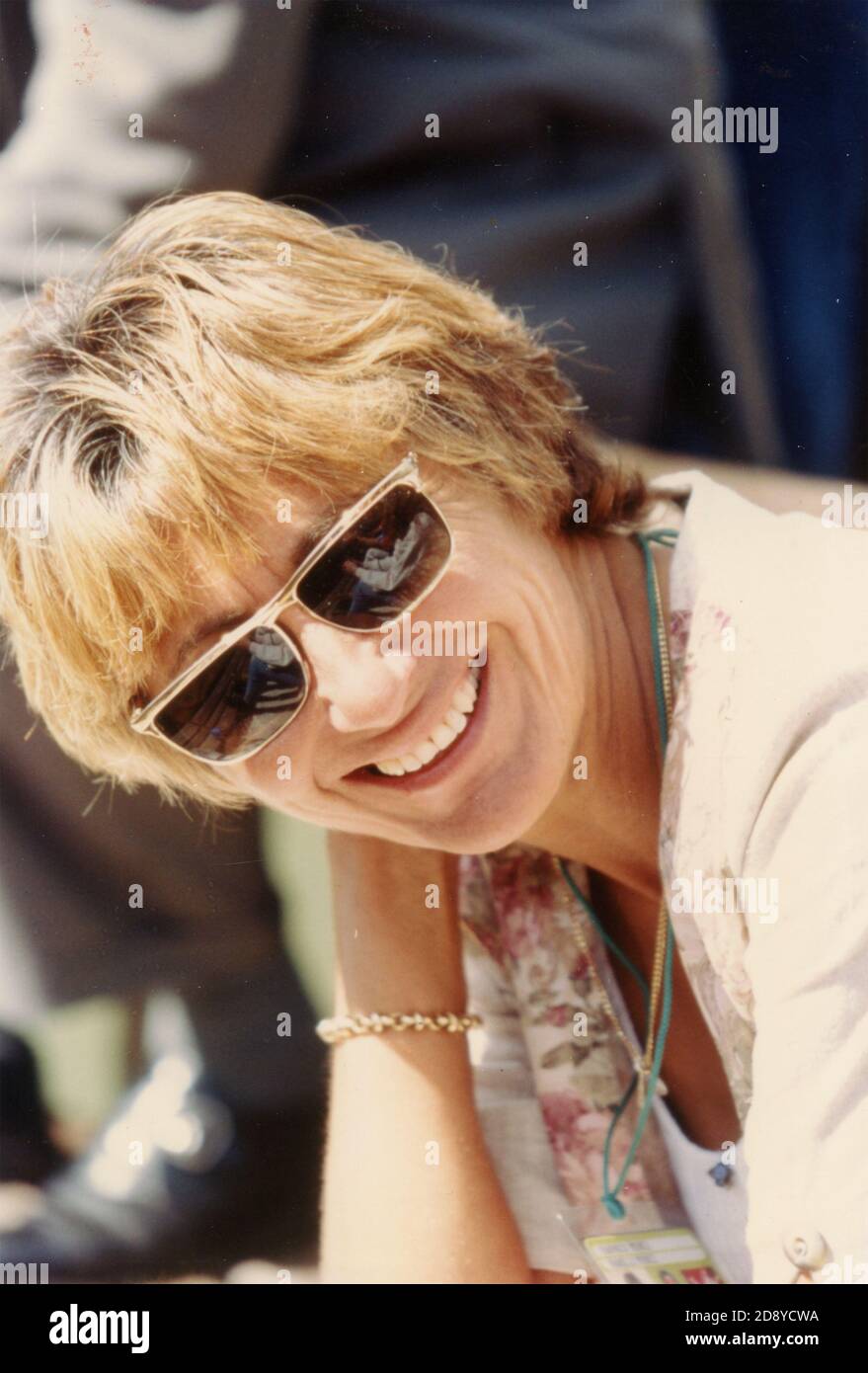 Die Mutter der kanadisch-amerikanisch-französischen Tennisspielerin Mary Pierce, 1990er Jahre Stockfoto