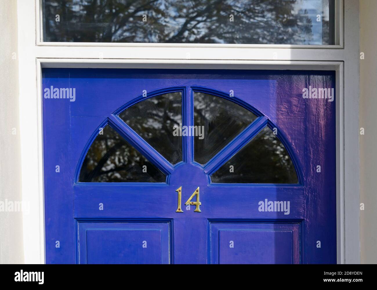 Detail der Haustür, Hausnummer 14, Greenside, Kendal, Cumbria, England, Vereinigtes Königreich, Europa. Stockfoto