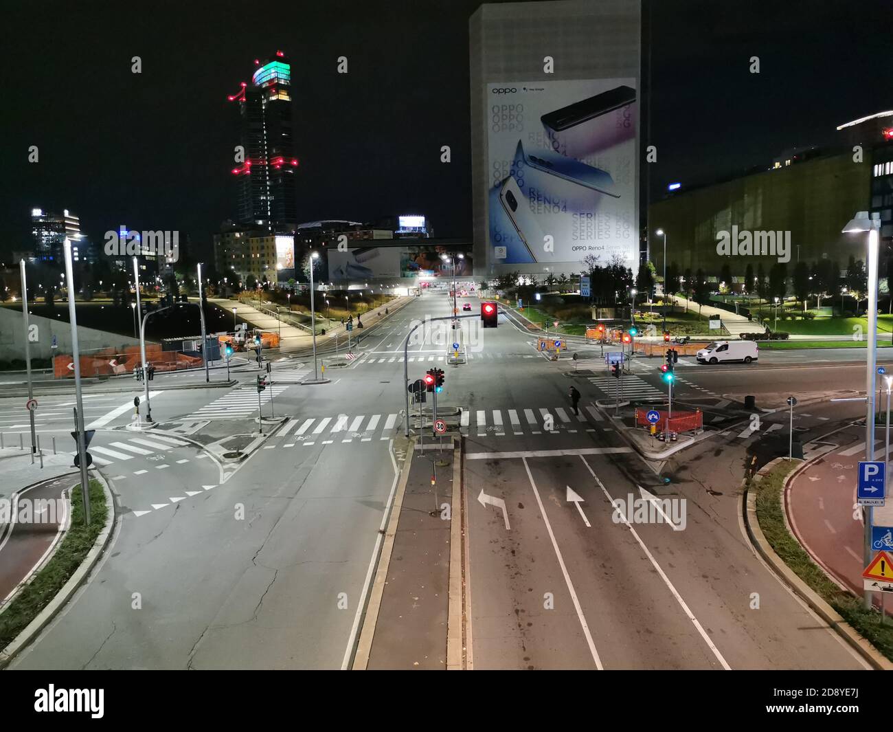 Leere Straßen in Mailand, Italien Stockfoto