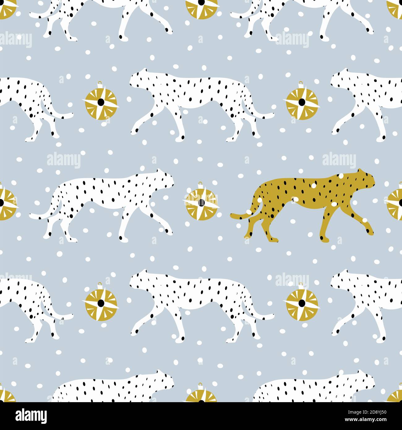 Nahtloses Muster mit Geparden, Leoparden. Vektorgrafik Stock Vektor