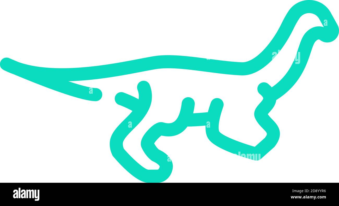 gallimimus Dinosaurier Farbe Symbol Vektor Illustration Zeichen Stock Vektor