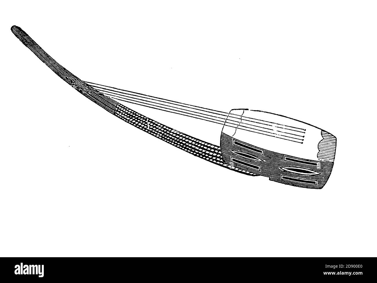 Traditionelle Musikinstrumente: Antike 5-saitige Zither aus dem Nahen Osten Stockfoto
