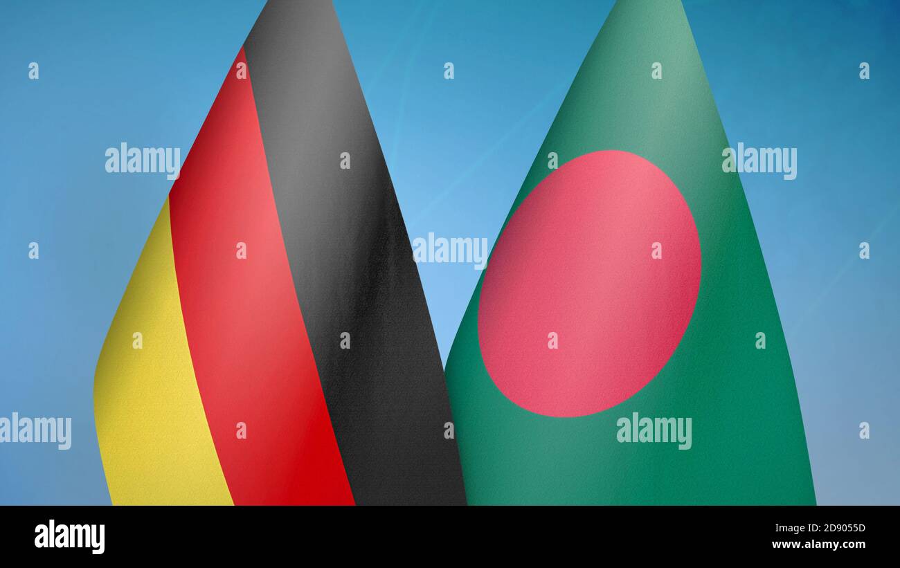 Deutschland und Bangladesch zwei Flaggen Stockfoto