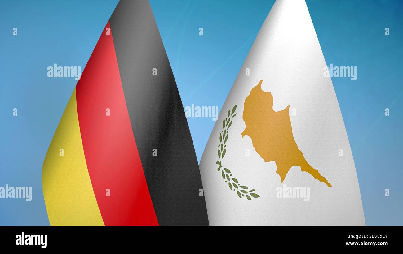 Deutschland und Zypern zwei Flaggen Stockfoto