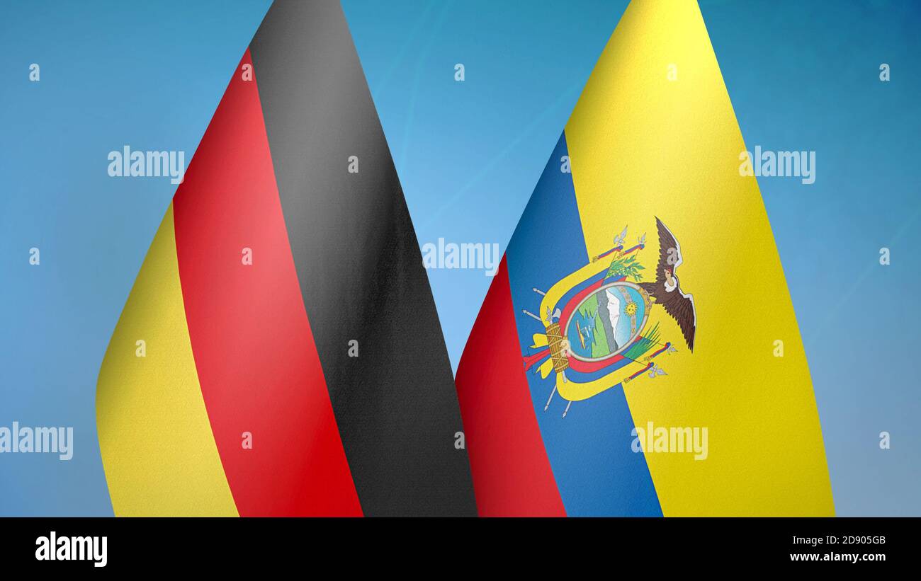 Deutschland und Ecuador zwei Flaggen Stockfoto