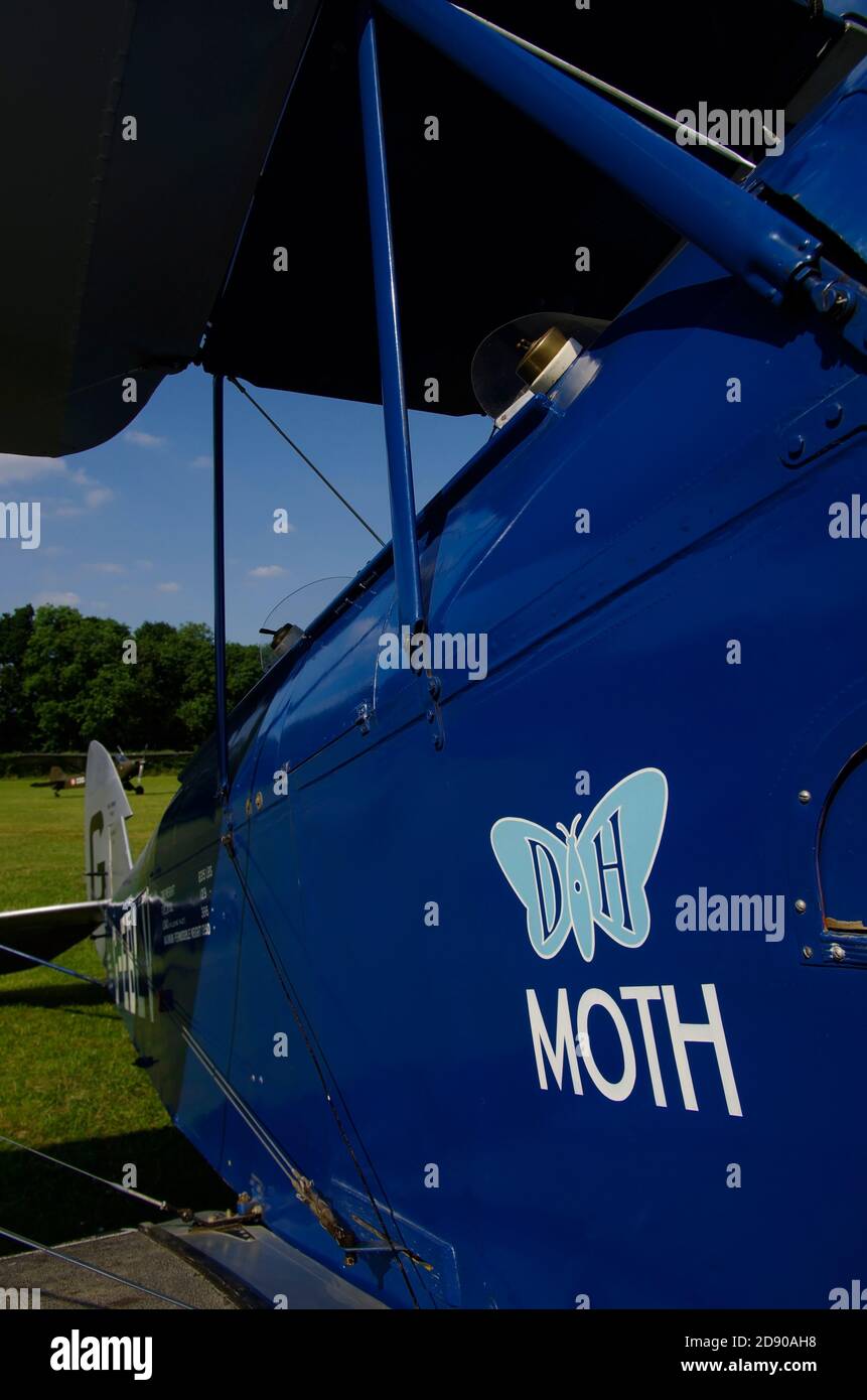 De Havilland DH 60 Cirrus Moth, G-EBLV, Shuttleworth Collection, Biggleswade, Stockfoto