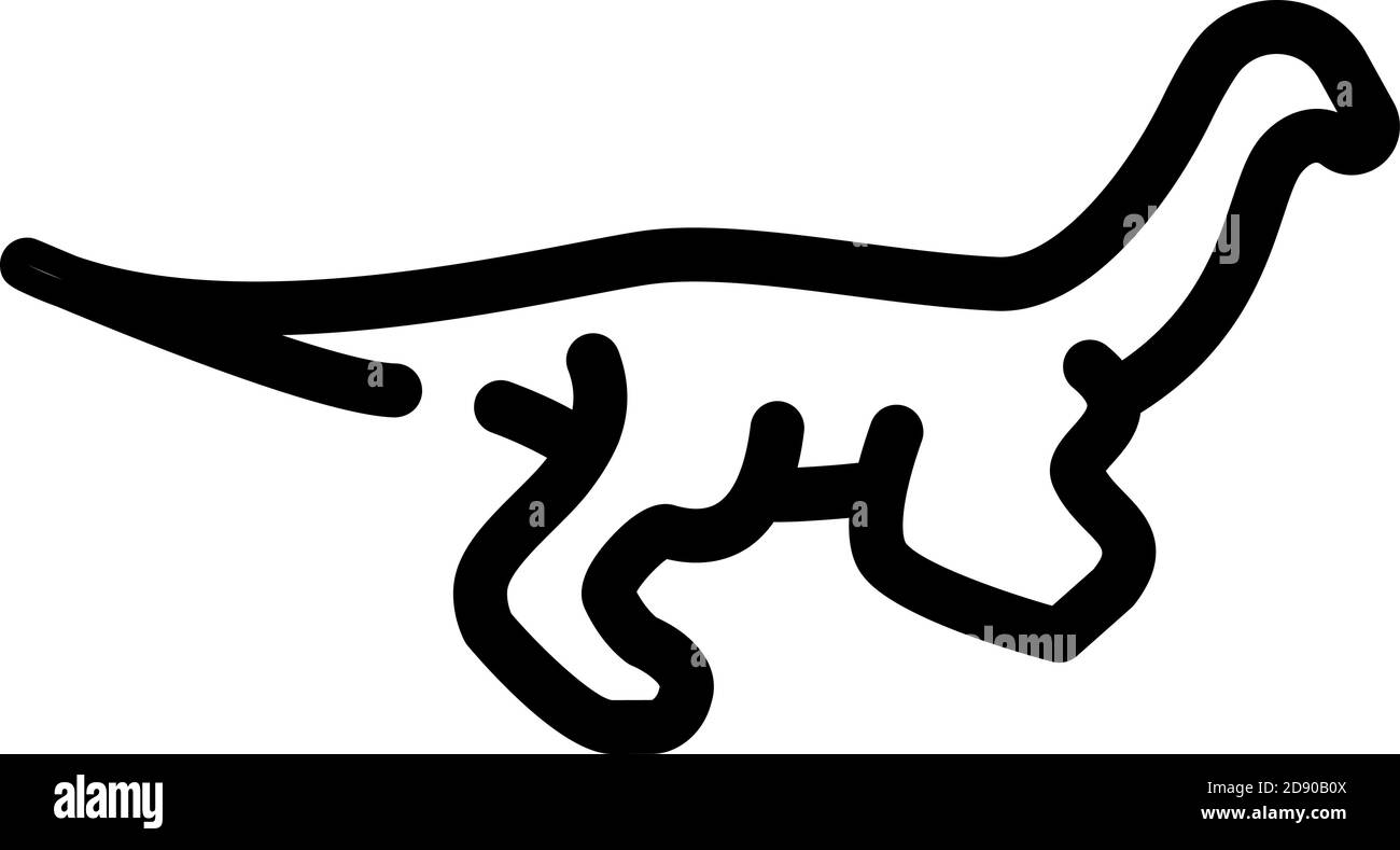 gallimimus Dinosaurier Linie Symbol Vektor Illustration Zeichen Stock Vektor