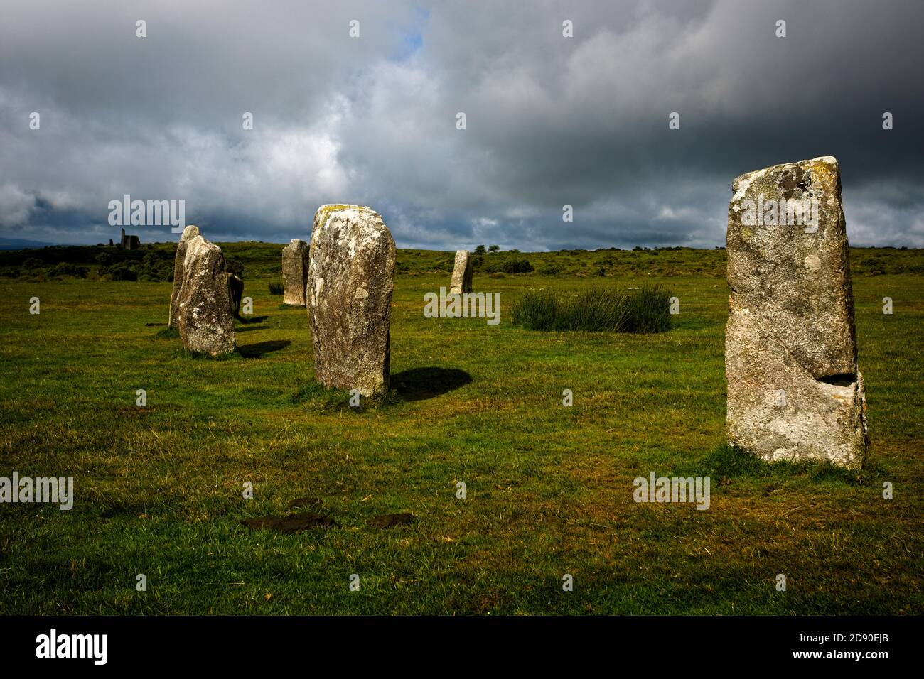 Teil eines der 'Hurlers' Stone Circles, Minions, Cornwall, England, UK. Stockfoto