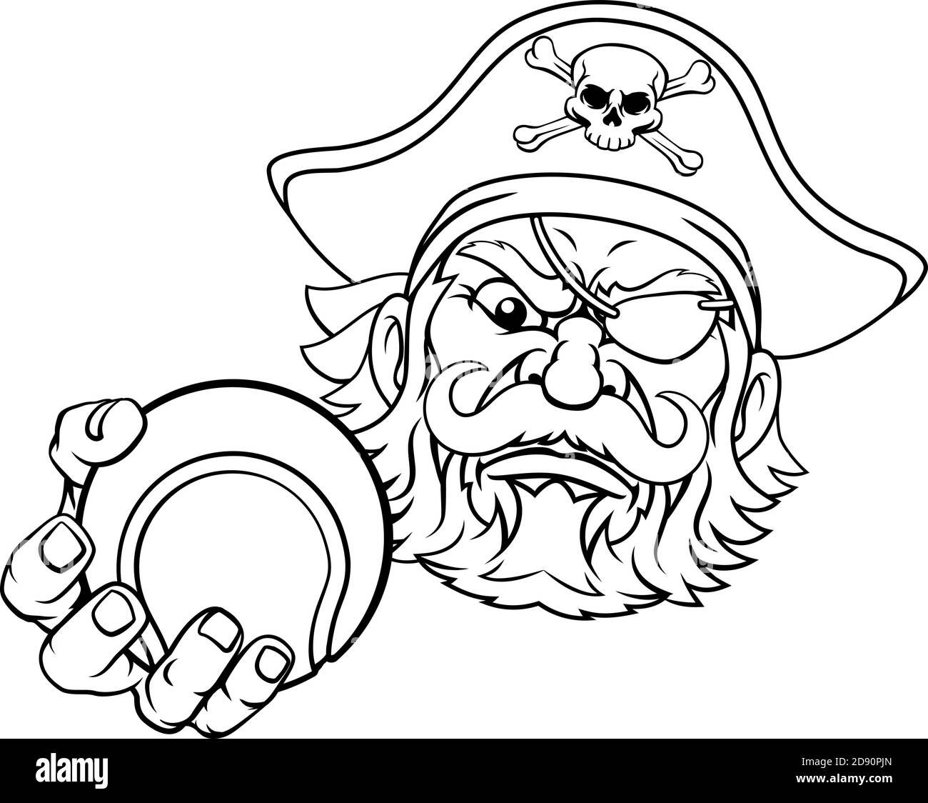 Pirate Tennis Ball Sport Maskottchen Cartoon Stock Vektor