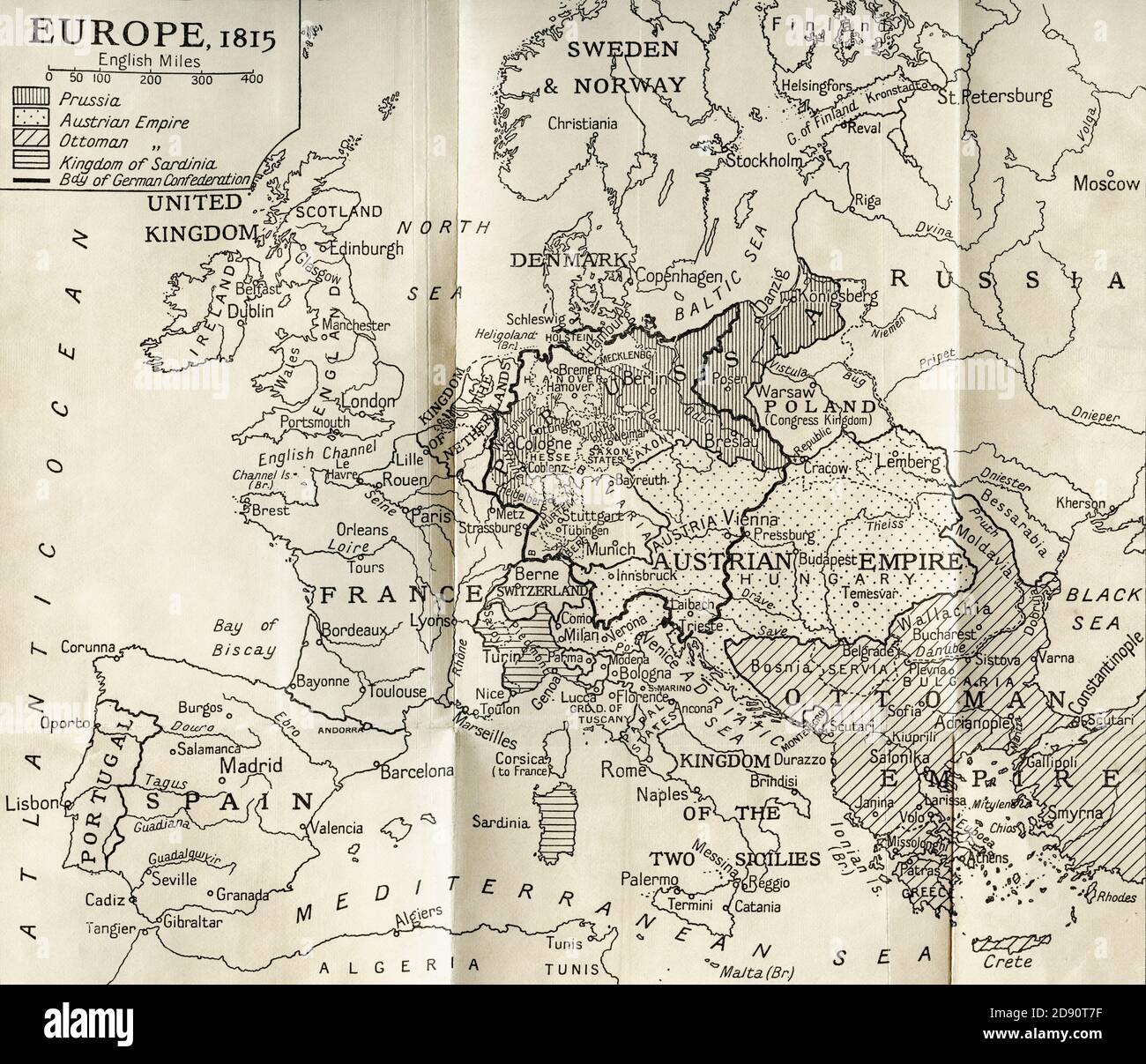 Karte von Europa nach den Friedensverträgen 1918 - 1924. Aus der Evolution des modernen Europas 