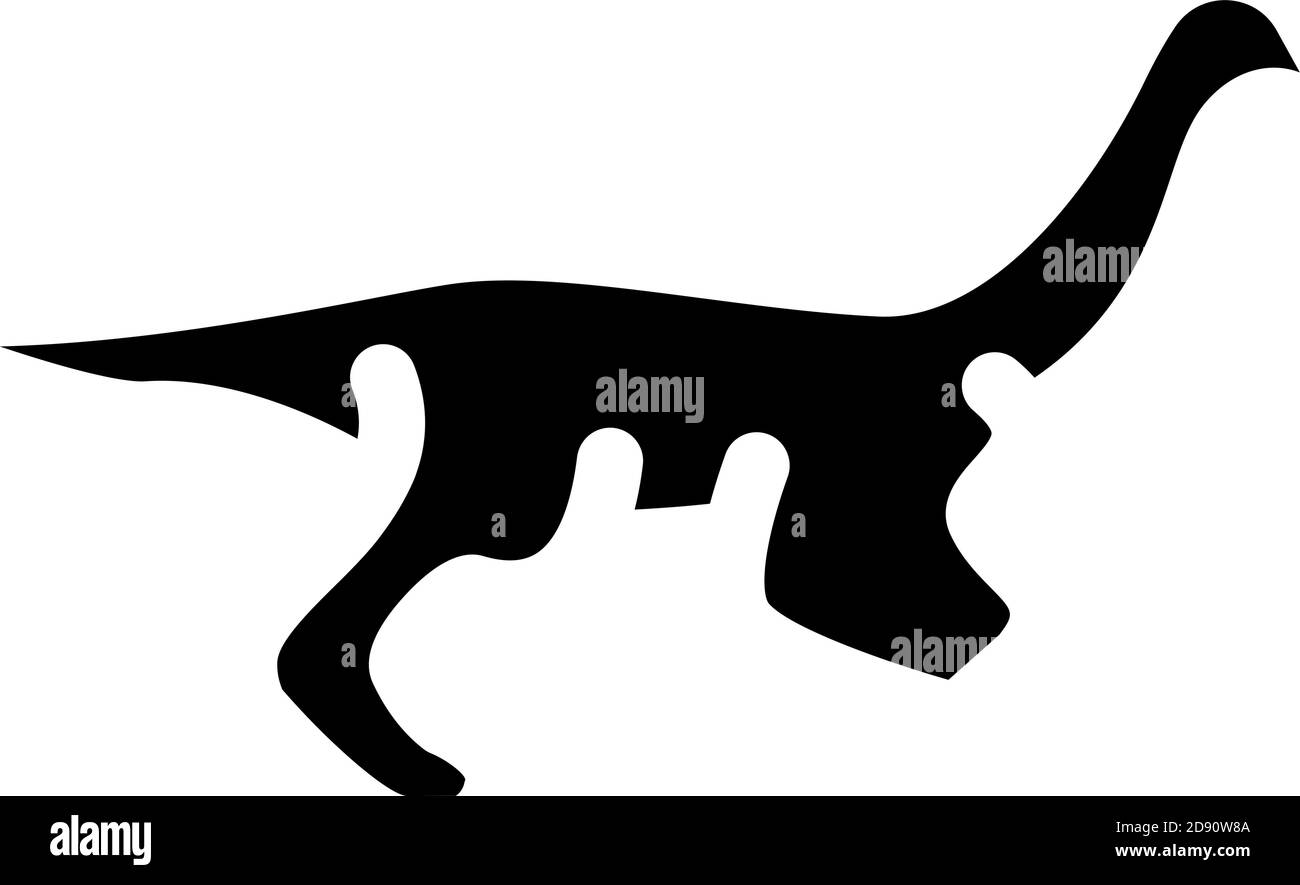 gallimimus Dinosaurier Glyphe Symbol Vektor Illustration Zeichen Stock Vektor