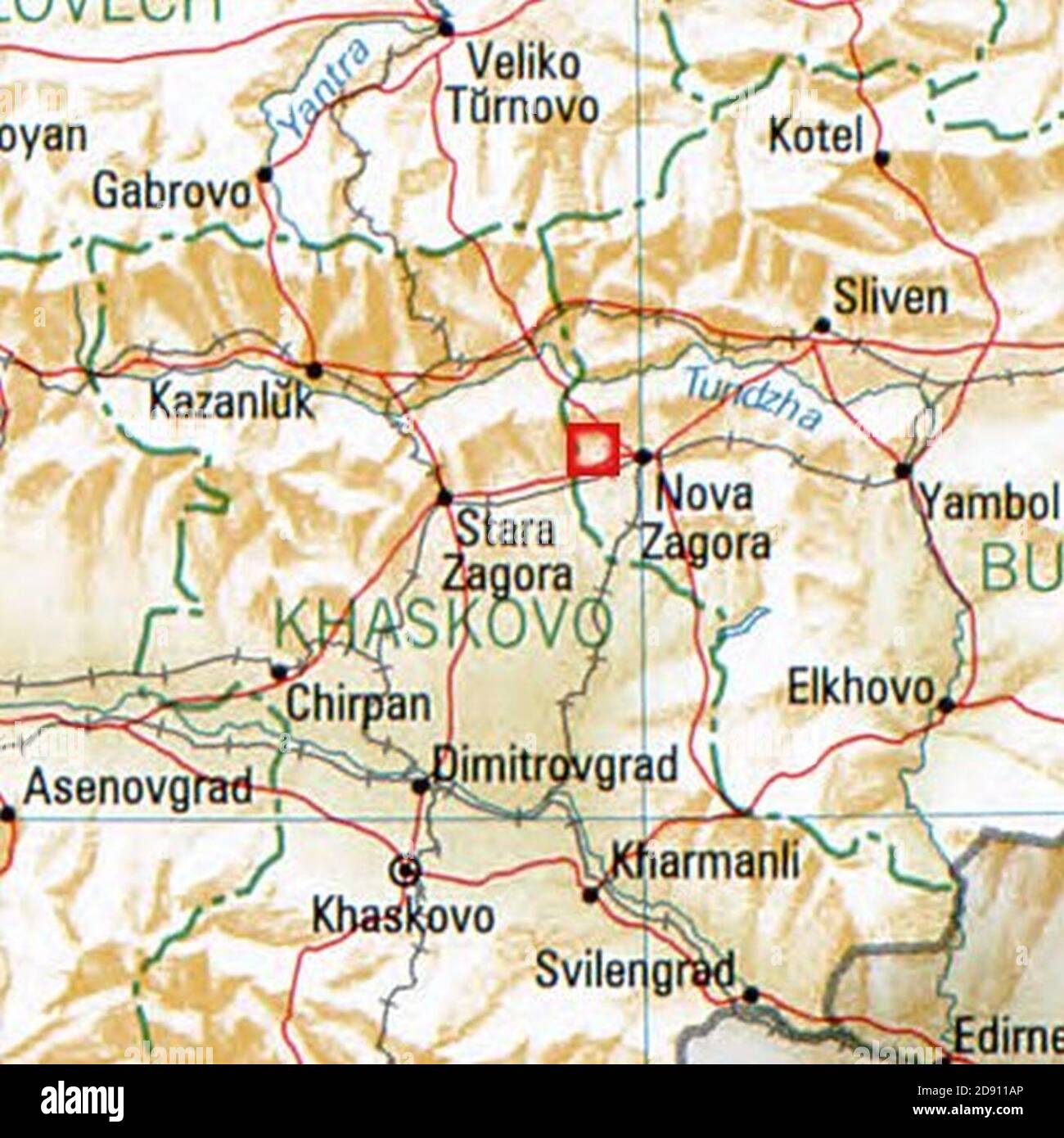 Karanowo Bulgarien 1994 CIA-Karte. Stockfoto