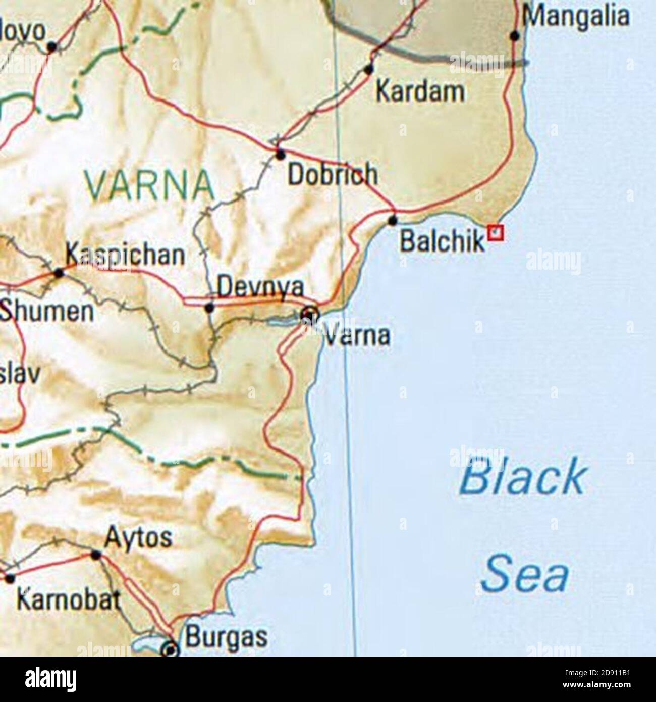 Kaliakra Bulgarien 1994 CIA-Karte. Stockfoto